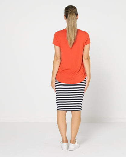 Hera Bamboo Skirt - Black Stripe