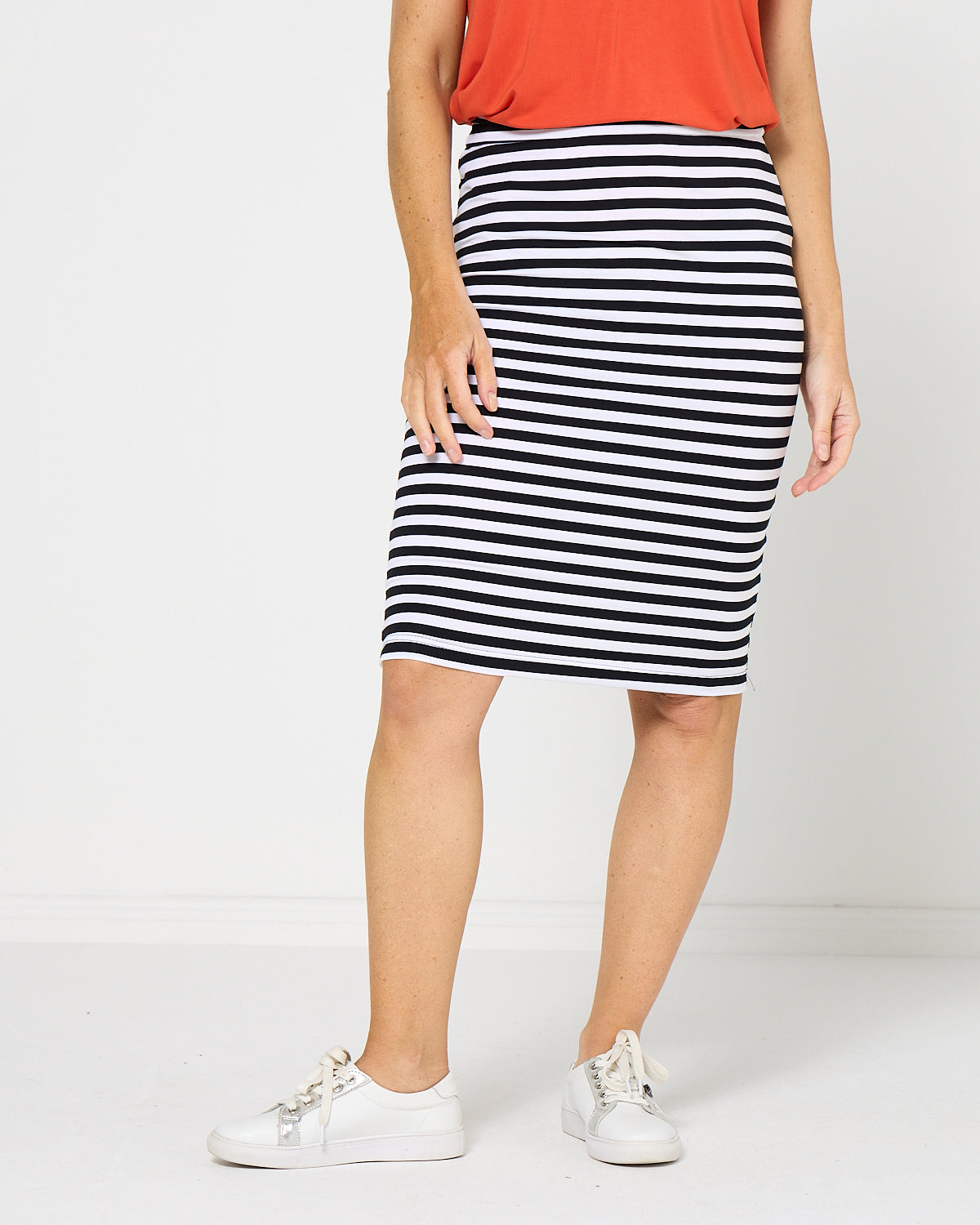 Hera Bamboo Skirt - Black Stripe