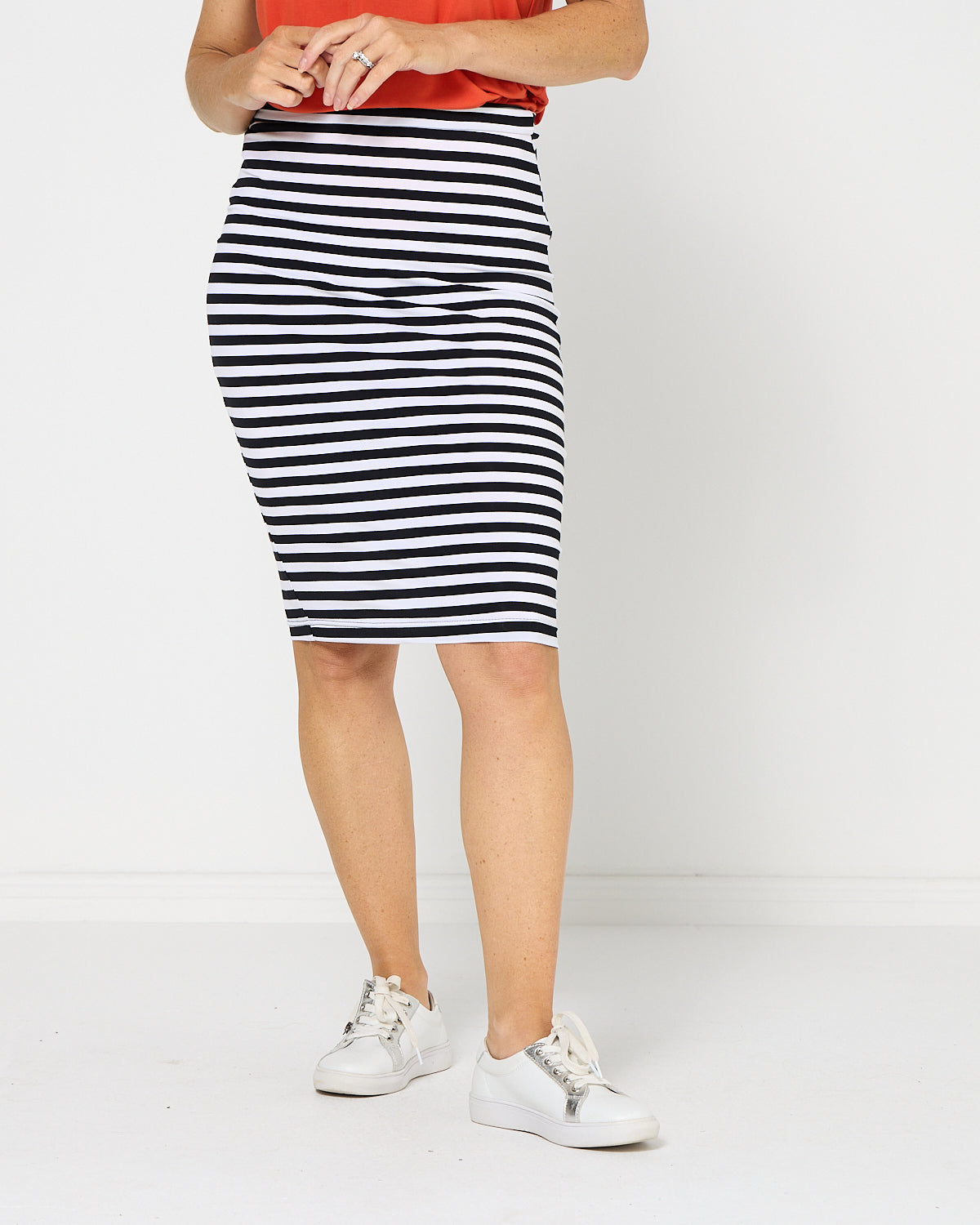 Hera Bamboo Skirt - Black Stripe