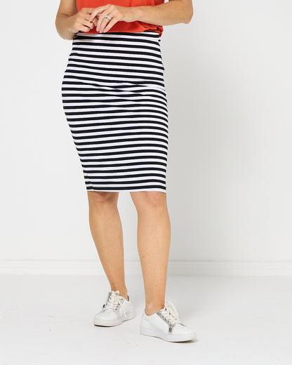 Hera Bamboo Skirt - Black Stripe
