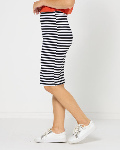Hera Bamboo Skirt - Black Stripe