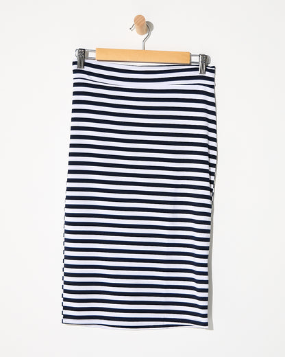 Hera Bamboo Skirt - Navy Stripe