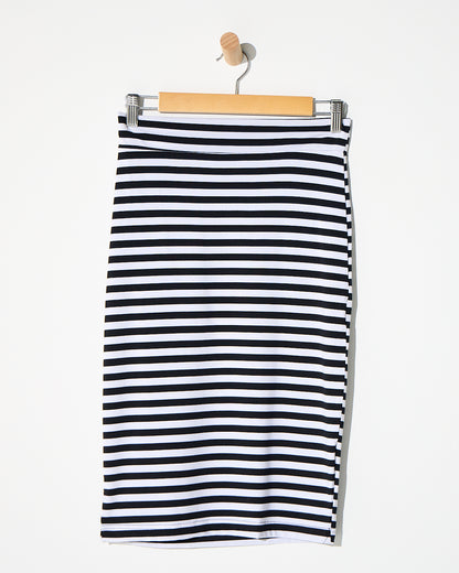 Hera Bamboo Skirt - Black Stripe