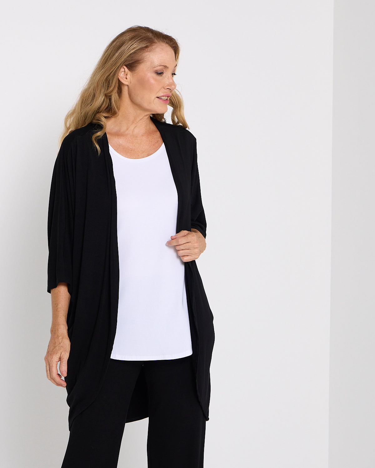 Bamboo Cocoon Cardigan - Black