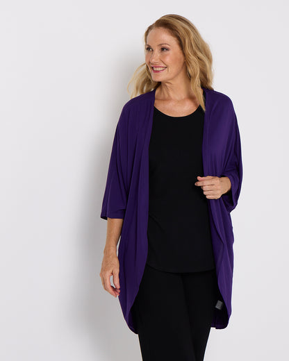 Bamboo Cocoon Cardigan - Eggplant