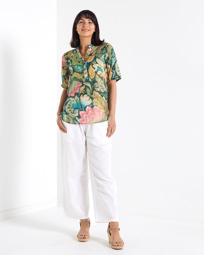 Bellamy Top - Green Floral