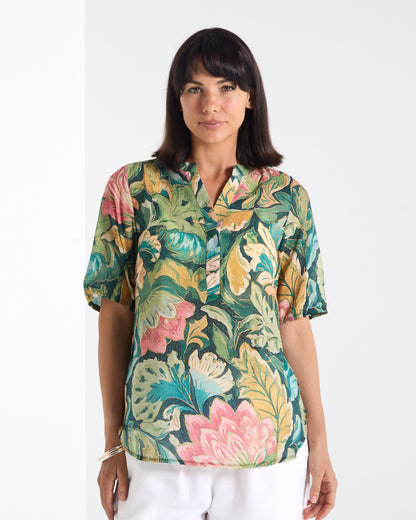 Bellamy Top - Green Floral