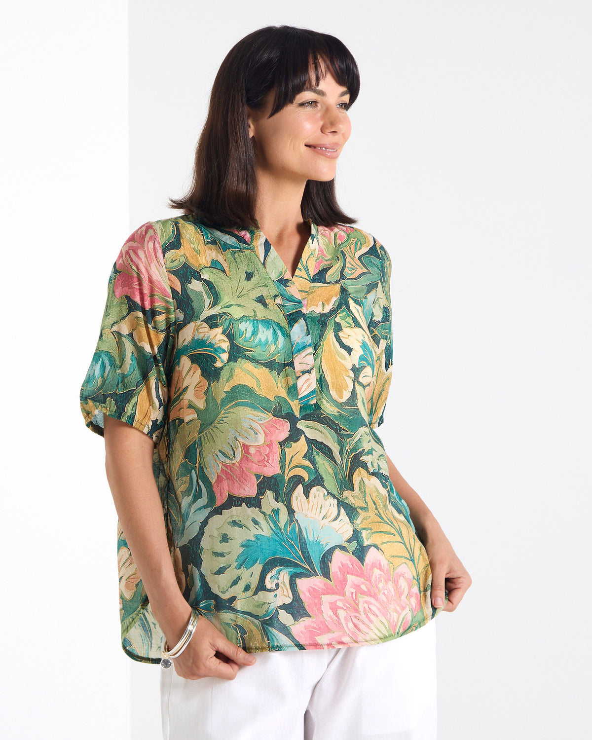 Bellamy Top - Green Floral
