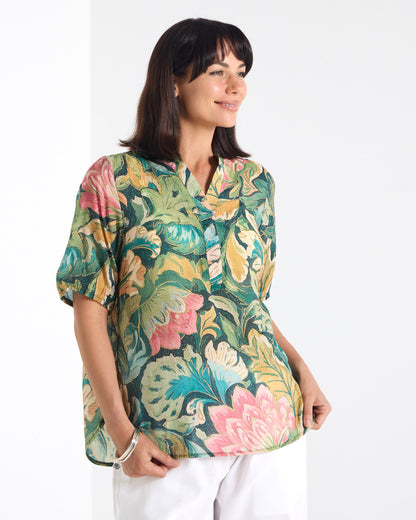 Bellamy Top - Green Floral