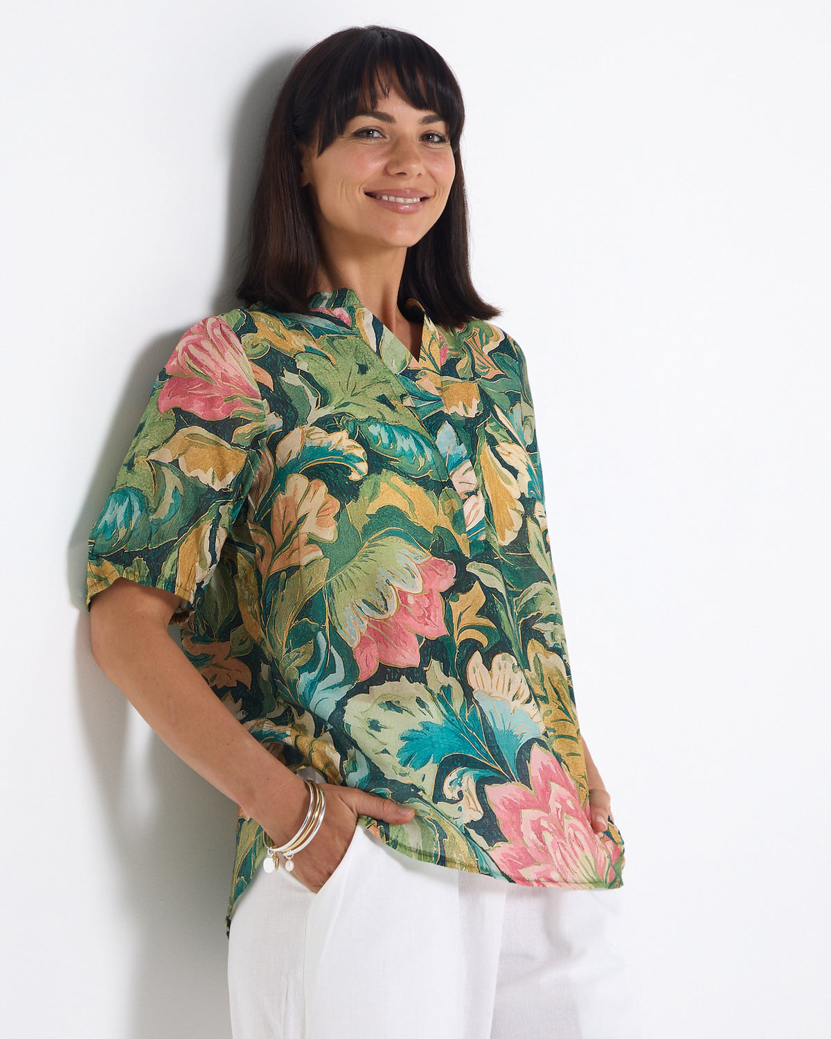 Bellamy Top - Green Floral