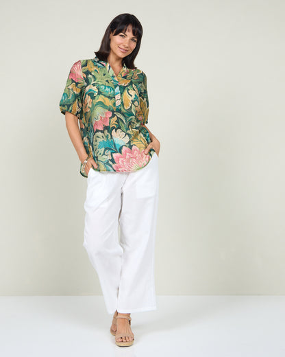 Bellamy Top - Green Floral