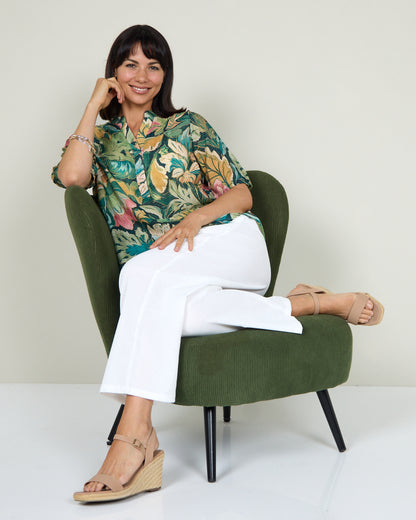 Bellamy Top - Green Floral