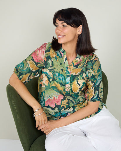 Bellamy Top - Green Floral