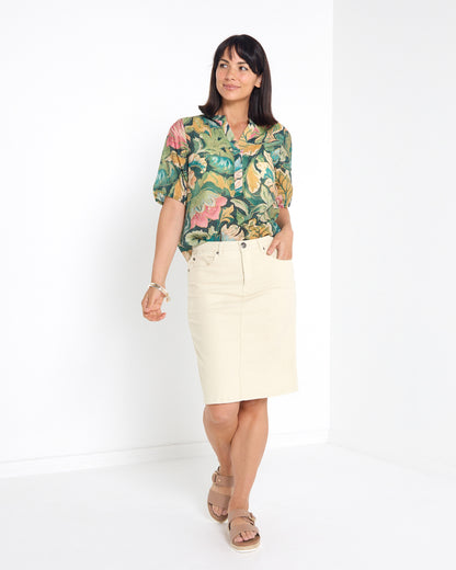 Bellamy Top - Green Floral