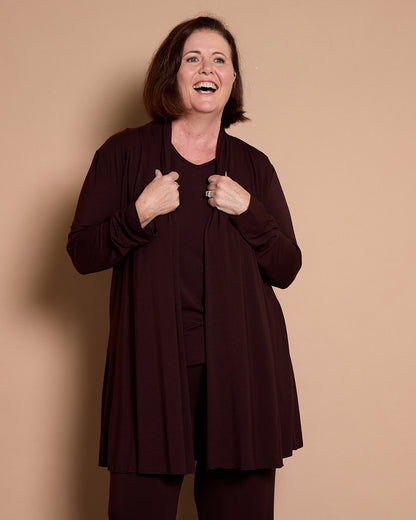 Oaklands Bamboo Cardigan - Chocolate