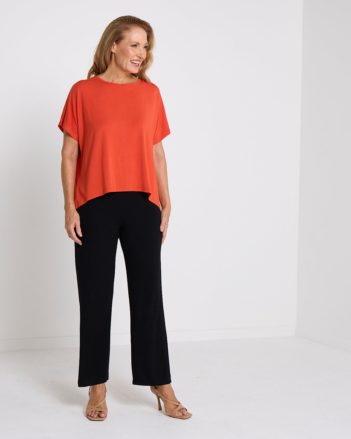Olivia Bamboo Top - Tangerine