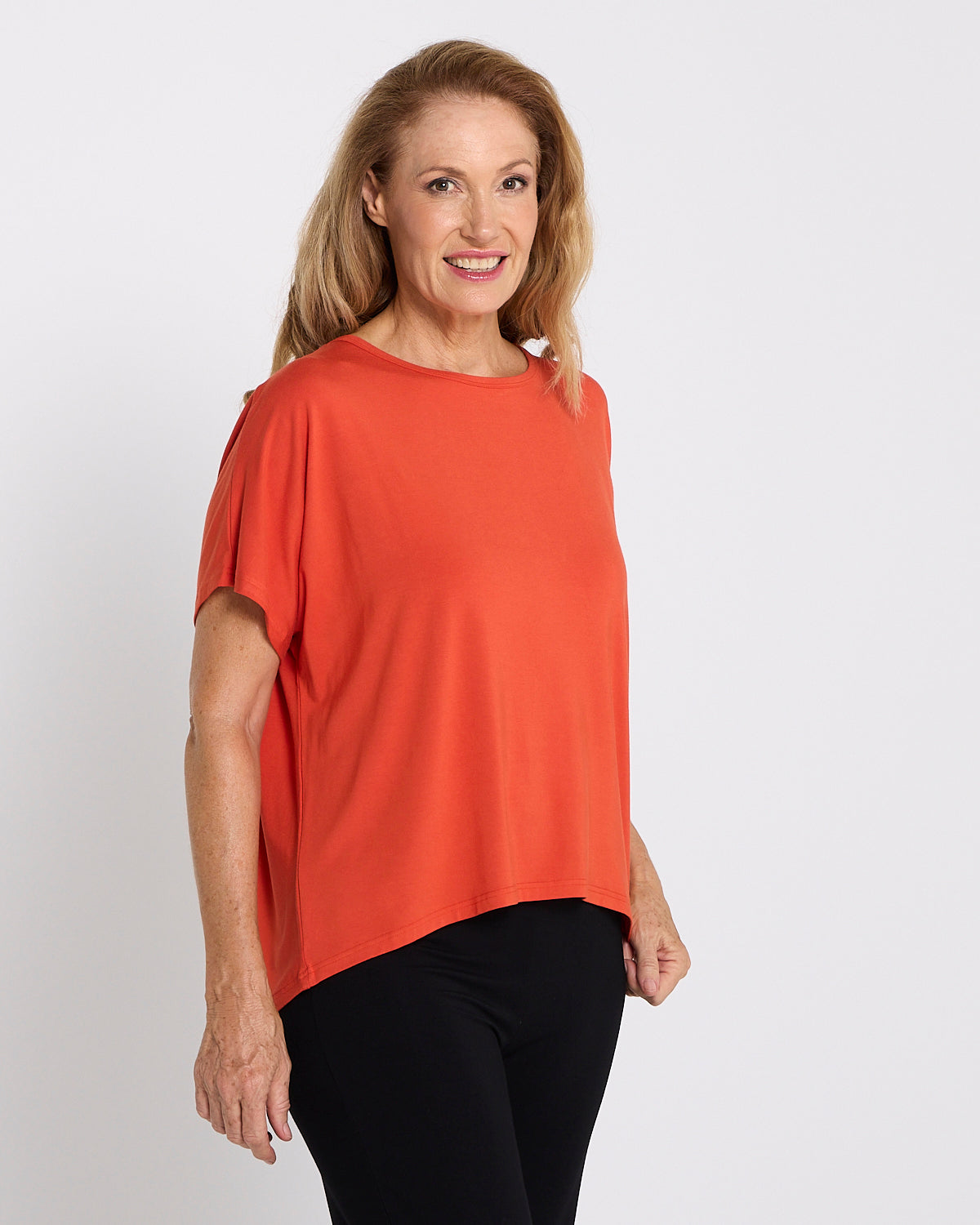 Olivia Bamboo Top - Tangerine