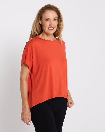 Olivia Bamboo Top - Tangerine
