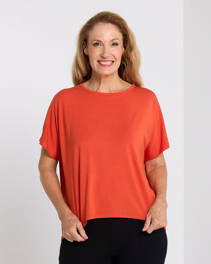 Olivia Bamboo Top - Tangerine