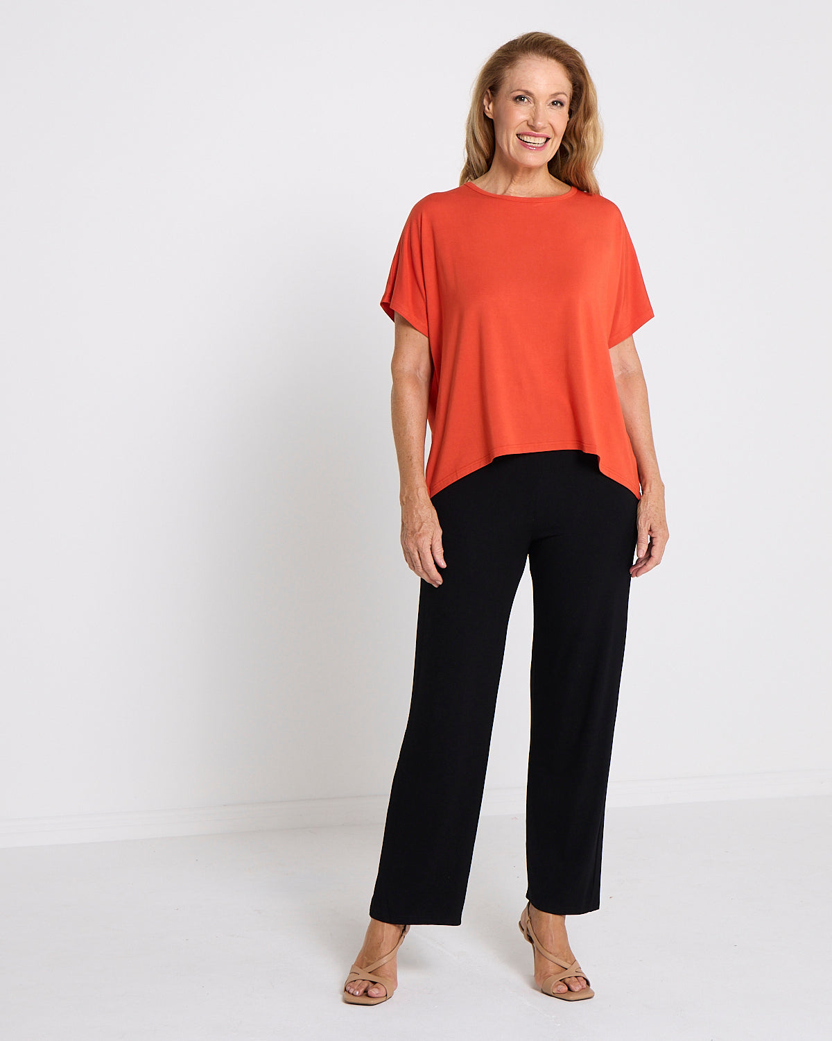 Olivia Bamboo Top - Tangerine
