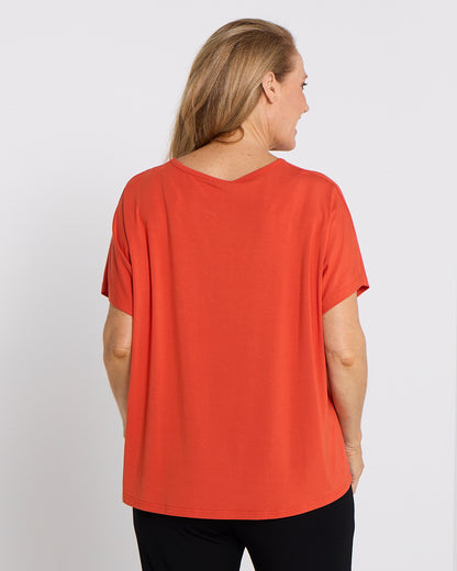 Olivia Bamboo Top - Tangerine