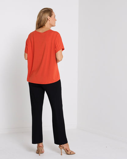 Olivia Bamboo Top - Tangerine