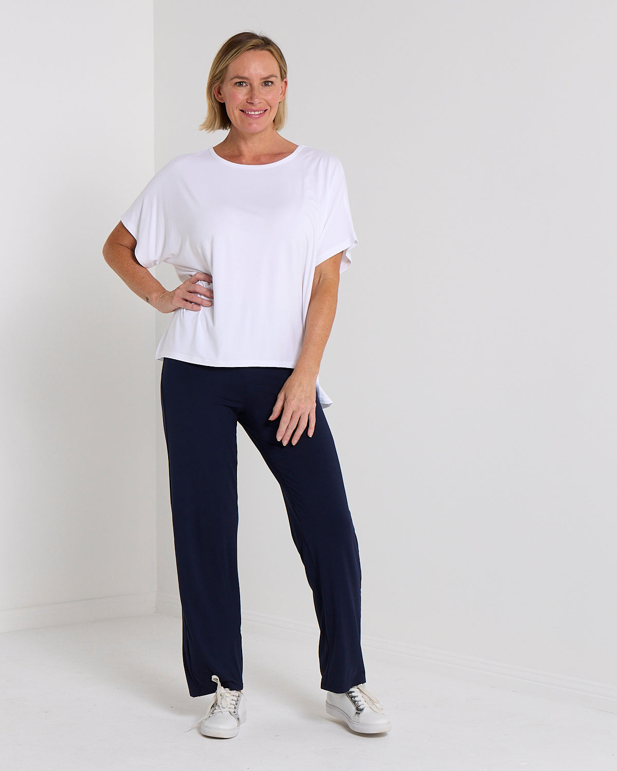 Olivia Bamboo Top - White