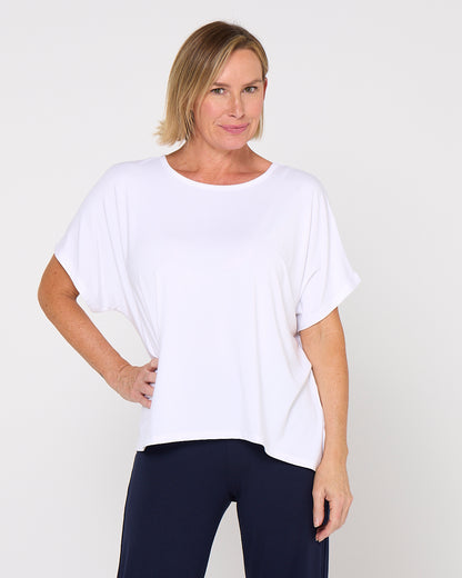 Olivia Bamboo Top - White