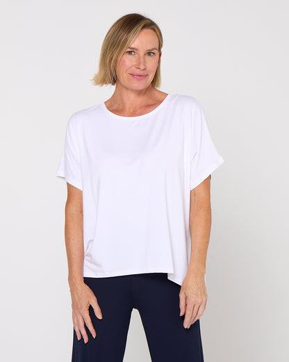 Olivia Bamboo Top - White