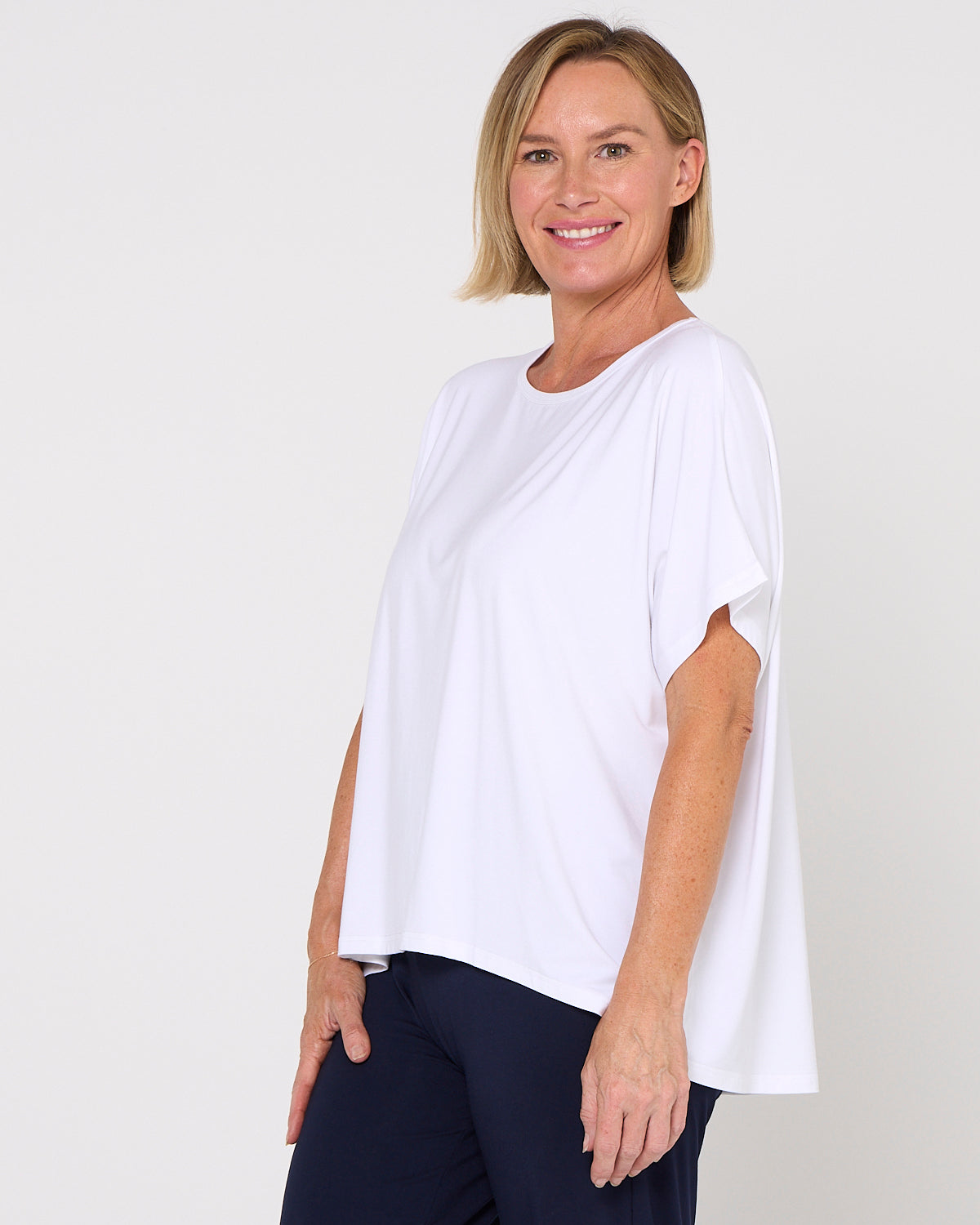 Olivia Bamboo Top - White