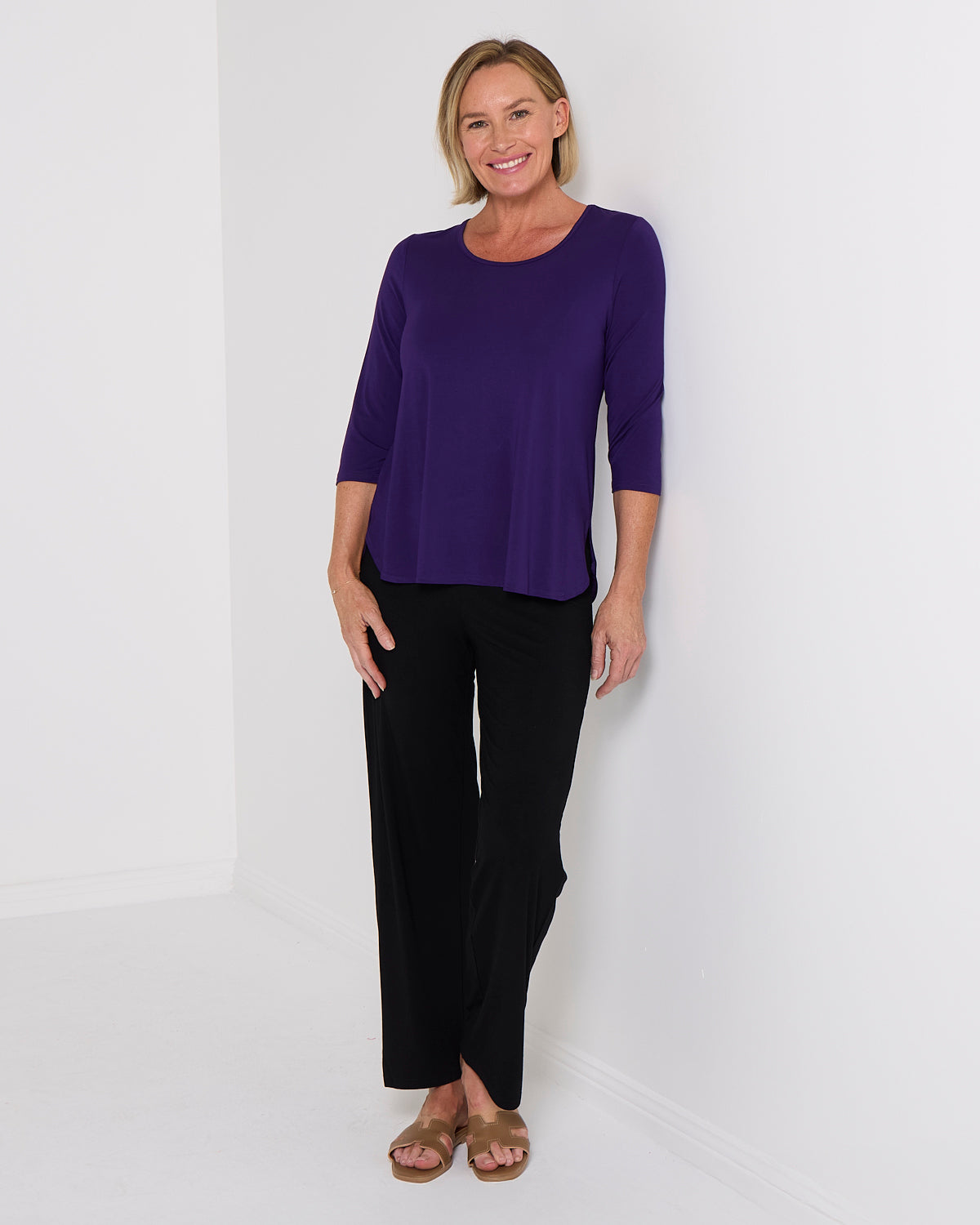 Charlie Bamboo Top - Eggplant