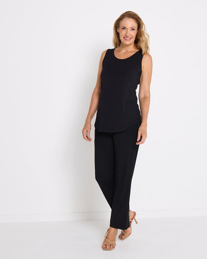 Scoop Hem Bamboo Tank - Black