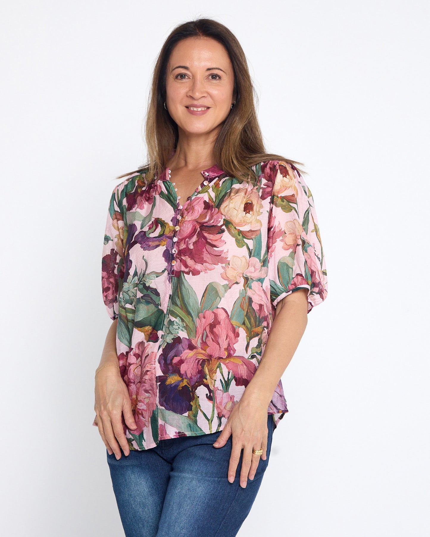 Helena top - Soft Pink Floral