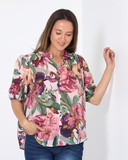 Helena top - Soft Pink Floral