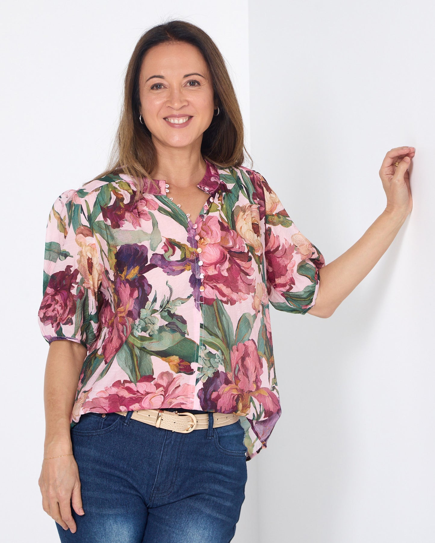 Helena top - Soft Pink Floral