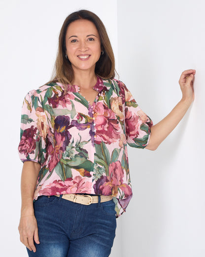 Helena top - Soft Pink Floral