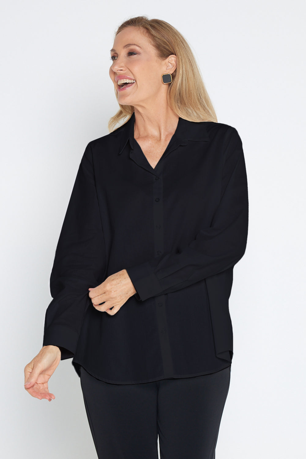 The Tulio Cotton & Linen Shirt - Black