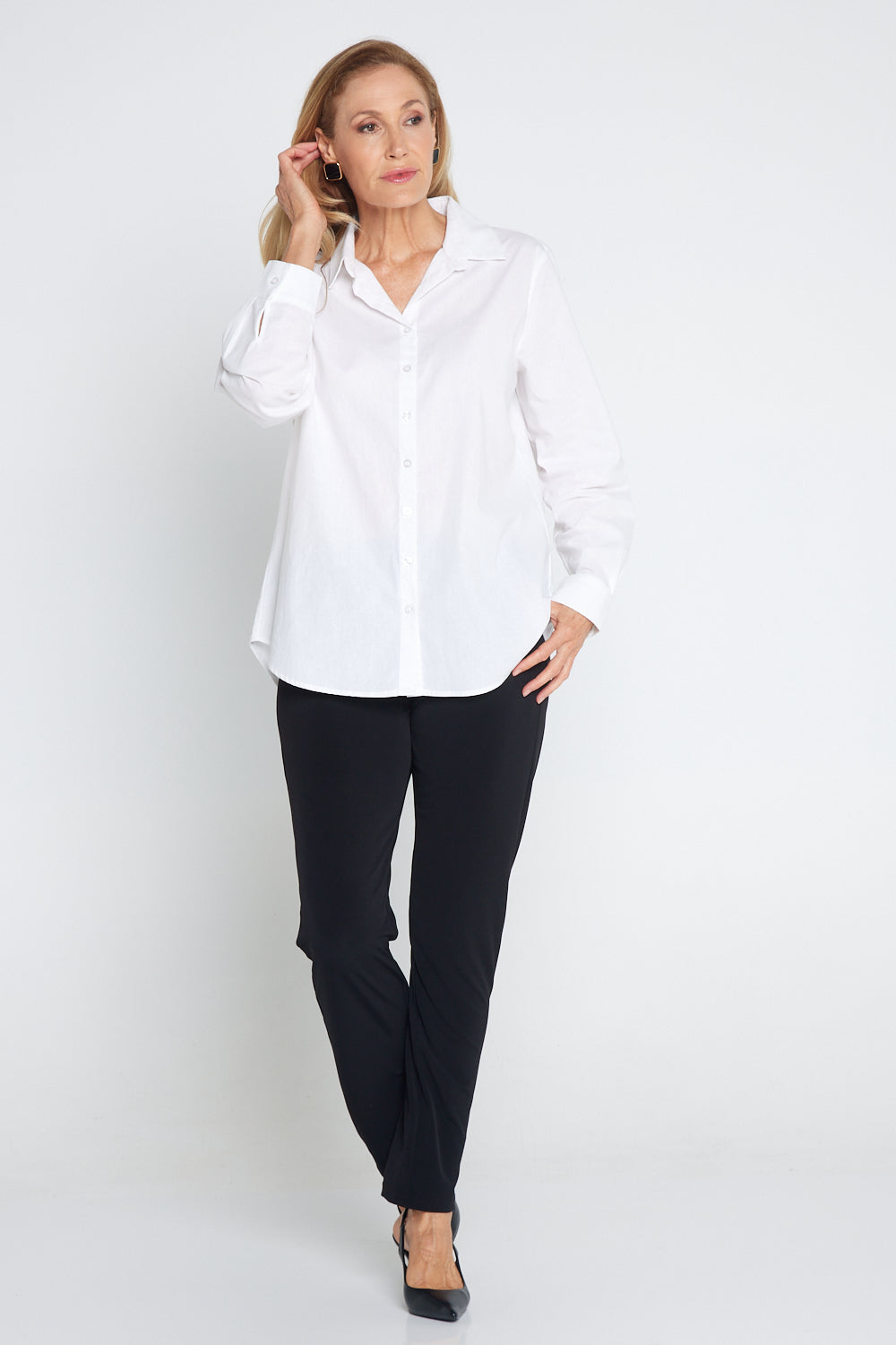 The Tulio Cotton & Linen Shirt - White