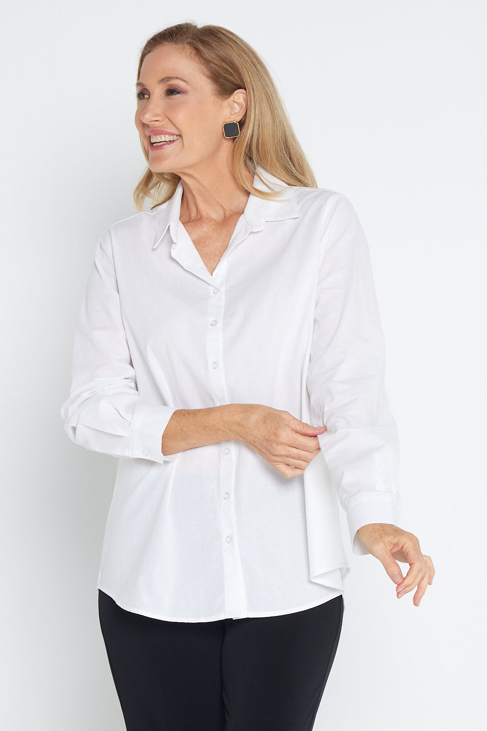 The Tulio Cotton & Linen Shirt - White