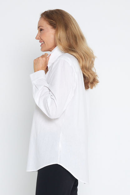 The Tulio Cotton & Linen Shirt - White