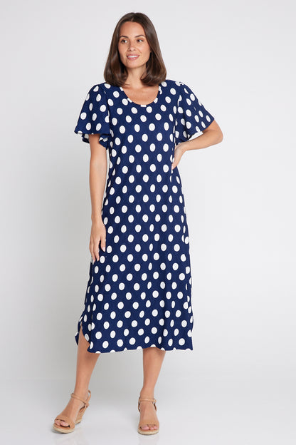 Spotina Dress - Navy/White Spot