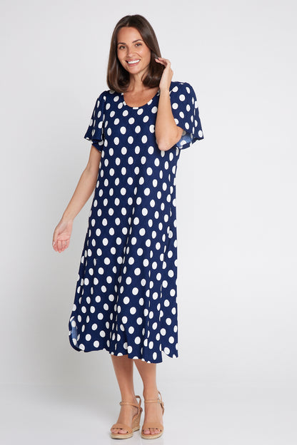 Spotina Dress - Navy/White Spot