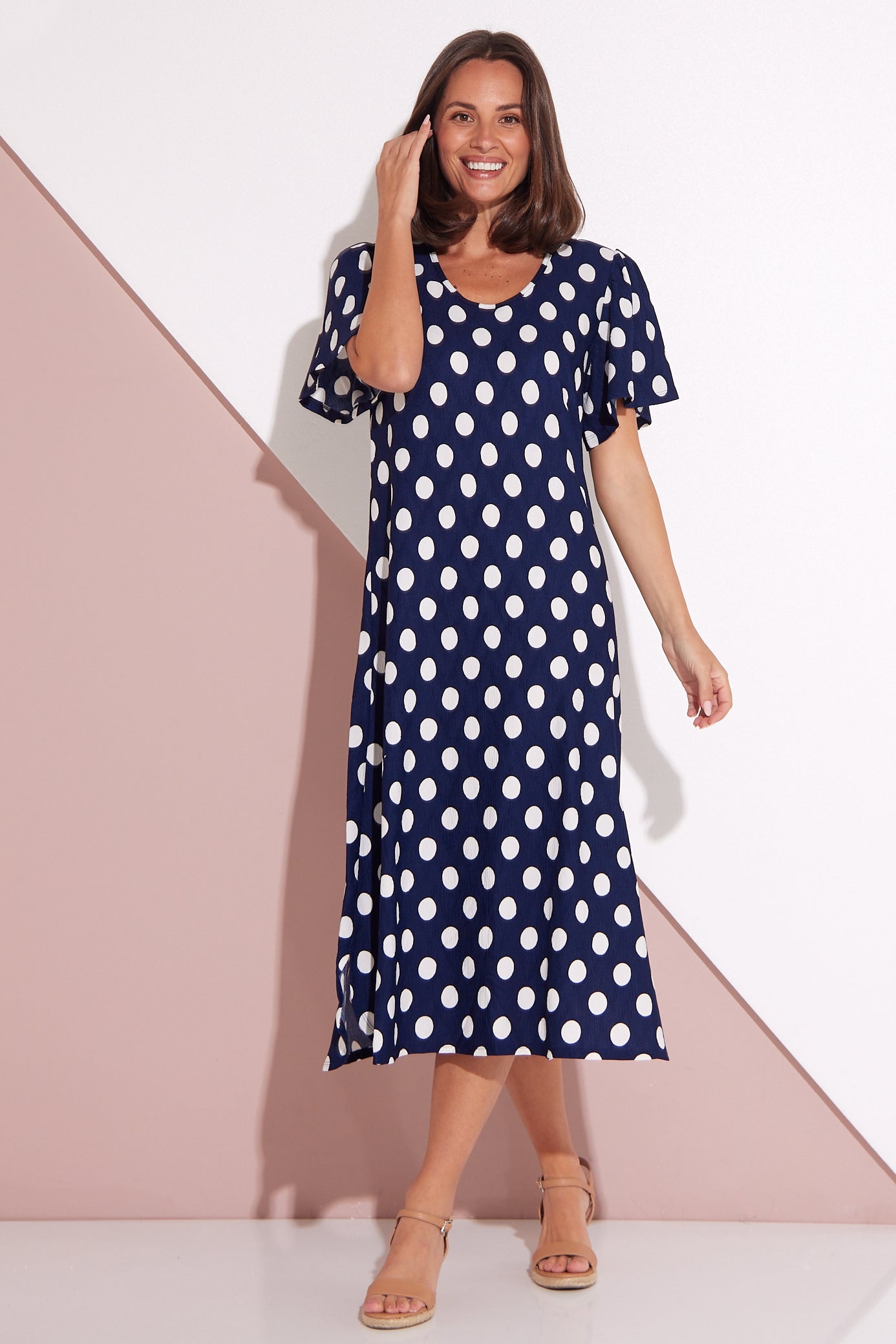Spotina Dress Navy/White Spot – TULIO Fashion