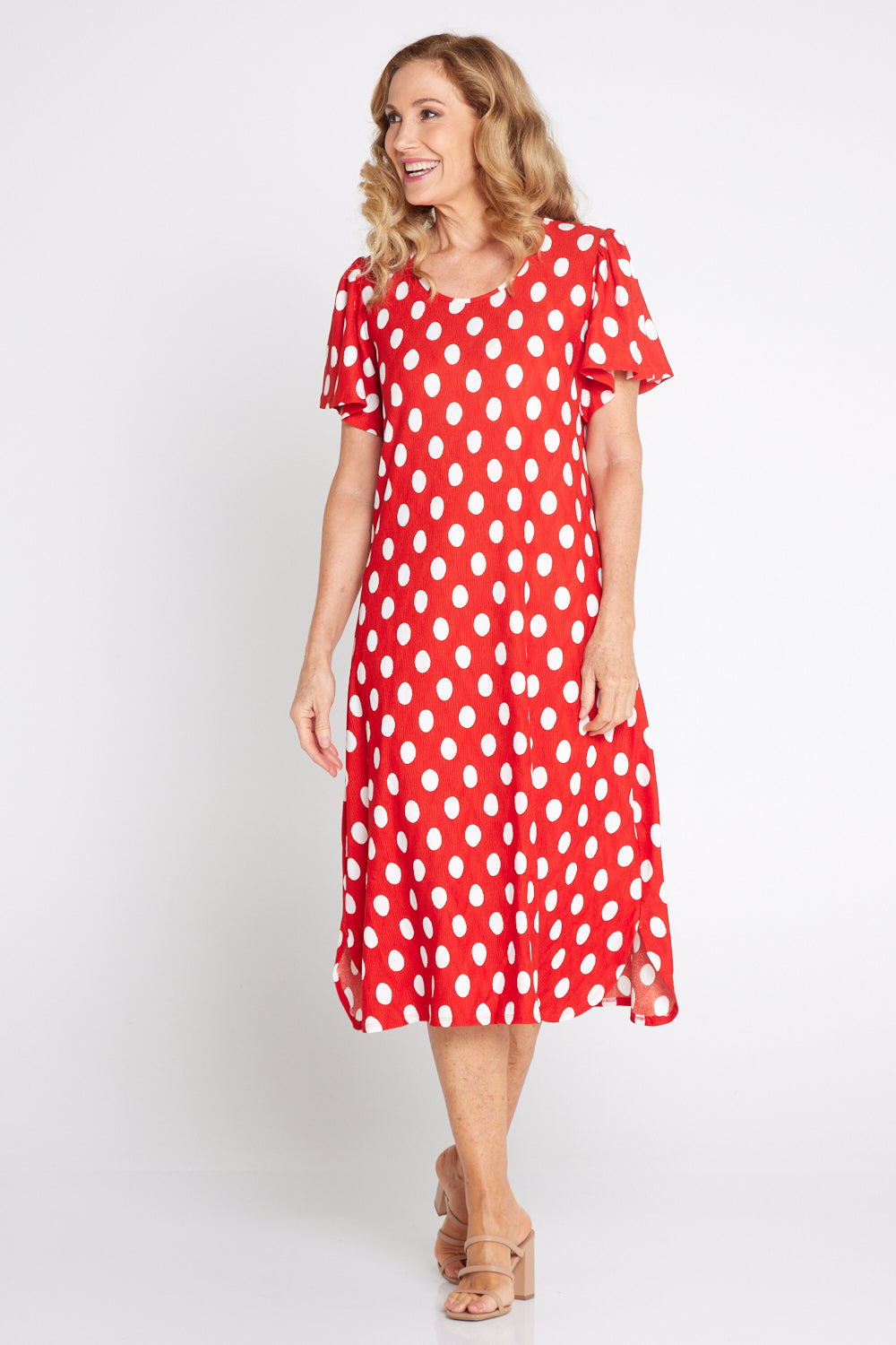 Spotina Dress - Red/White Spot