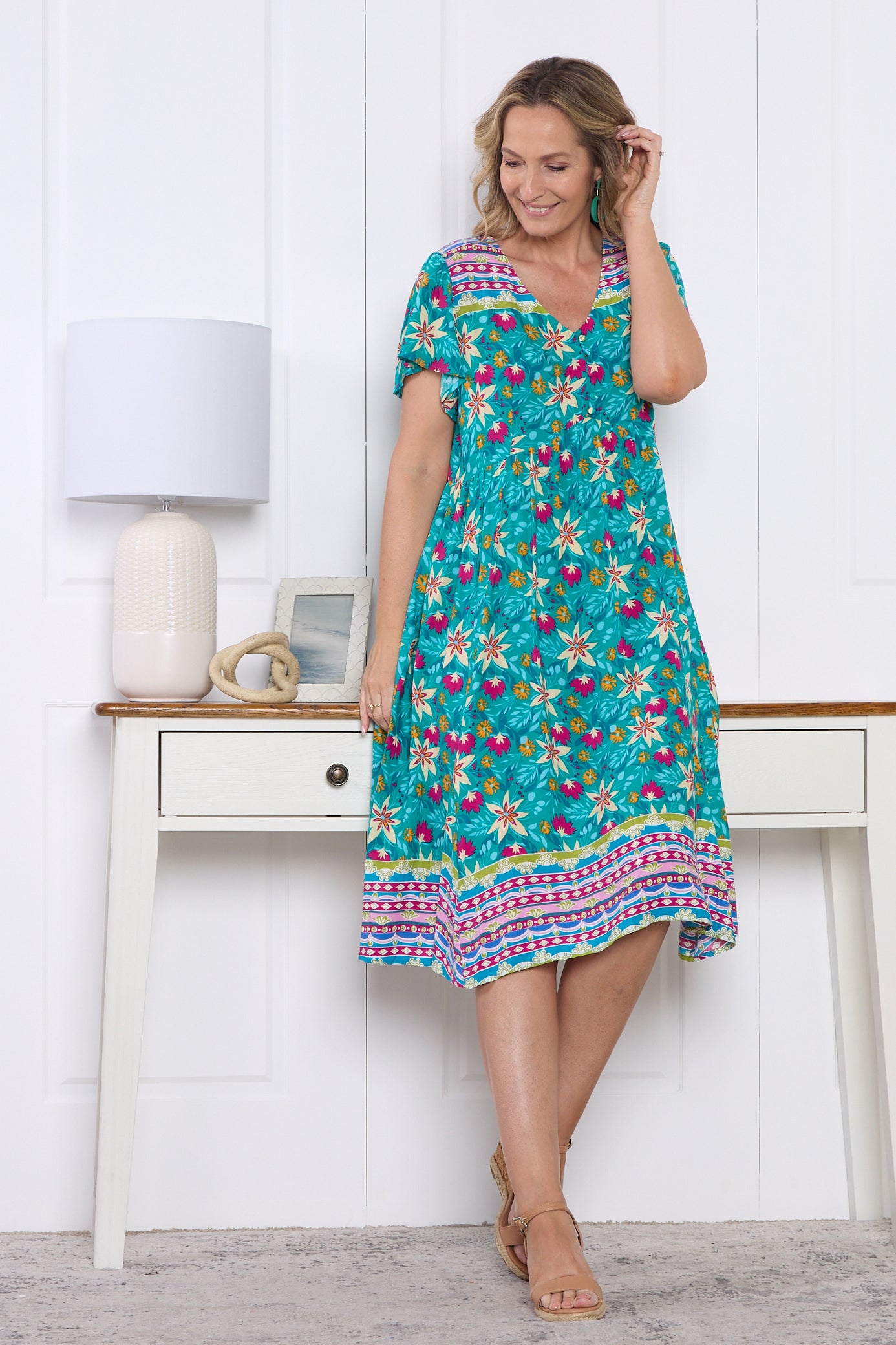 Malia Flounce Dress - Paradise Bloom