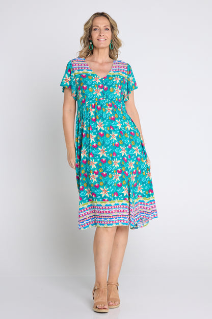 Malia Flounce Dress - Paradise Bloom