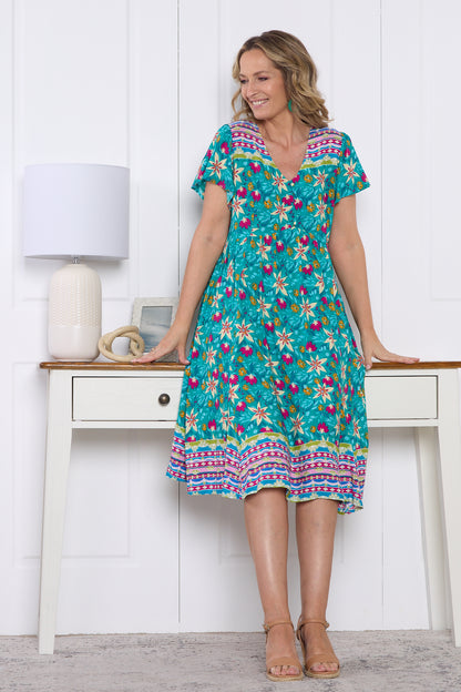 Malia Flounce Dress - Paradise Bloom