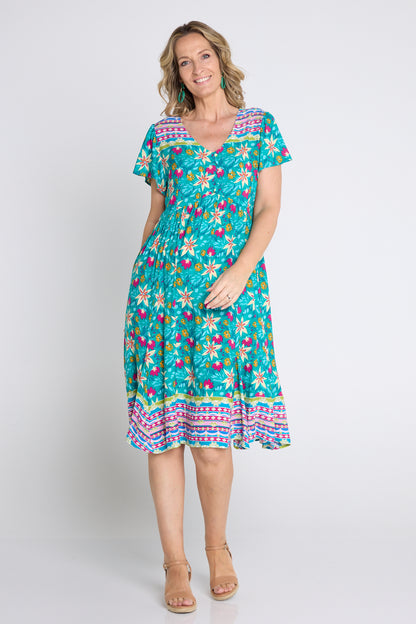 Malia Flounce Dress - Paradise Bloom