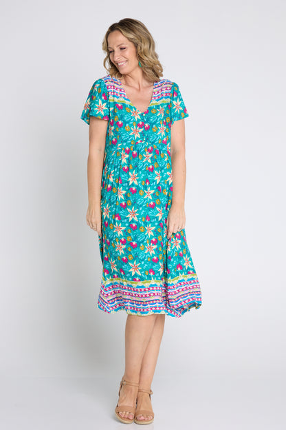 Malia Flounce Dress - Paradise Bloom