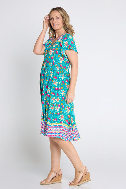 Malia Flounce Dress - Paradise Bloom